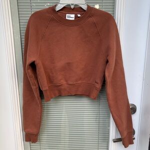 TNA ARITZIA Sweatfleece Cozy Fleece Perfect Fit Crewneck Cropped Sweatshirt 2XS